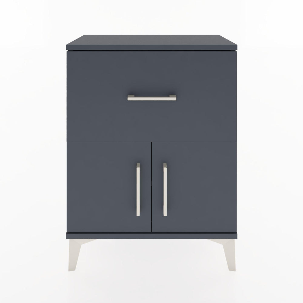 Woodntry Modüler Komodin Antrasit 60x30x68 cm Kapaklı ve Çekmeceli KC18-2