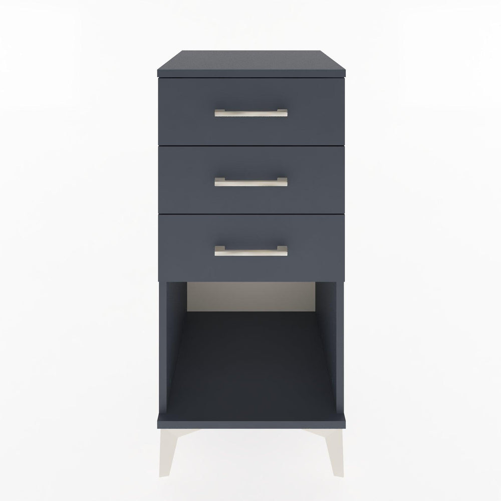 Woodntry Modular Nightstand Anthracite 44x44x84 cm with Drawers and Shelves CR18-2