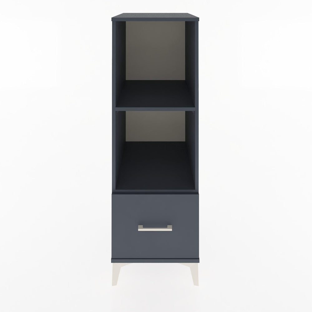 Woodntry Modüler Dolap Antrasit 44x30x122 cm Çekmeceli ve Raflı CR68-2