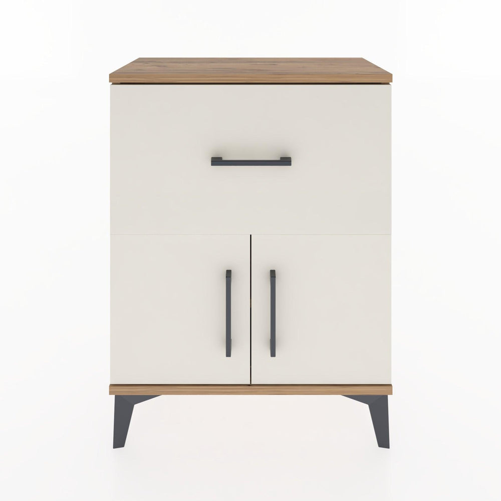 Woodntry Modüler Komodin Çam 60x30x68 cm Kapaklı ve Çekmeceli KC18-3