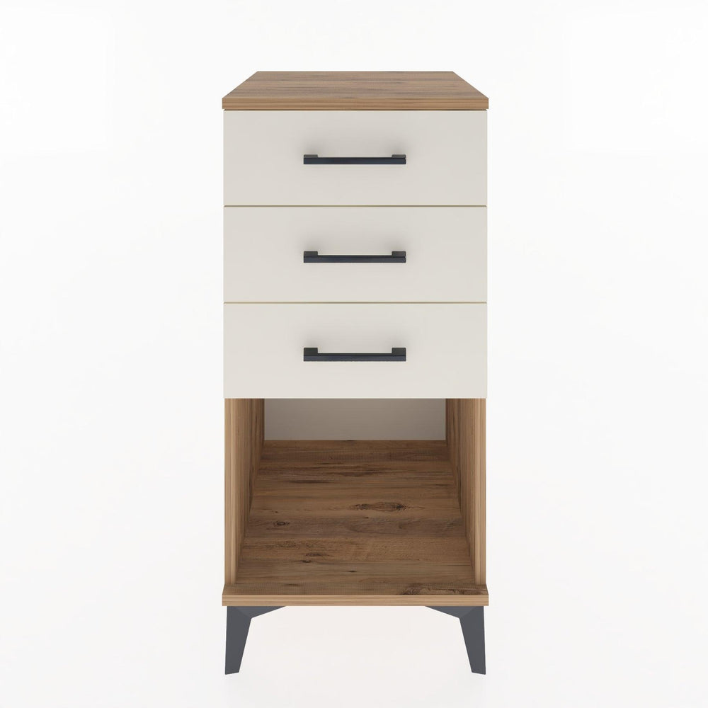 Woodntry Modular Nightstand Pine 44x44x84 cm with Drawers and Shelves CR18-3