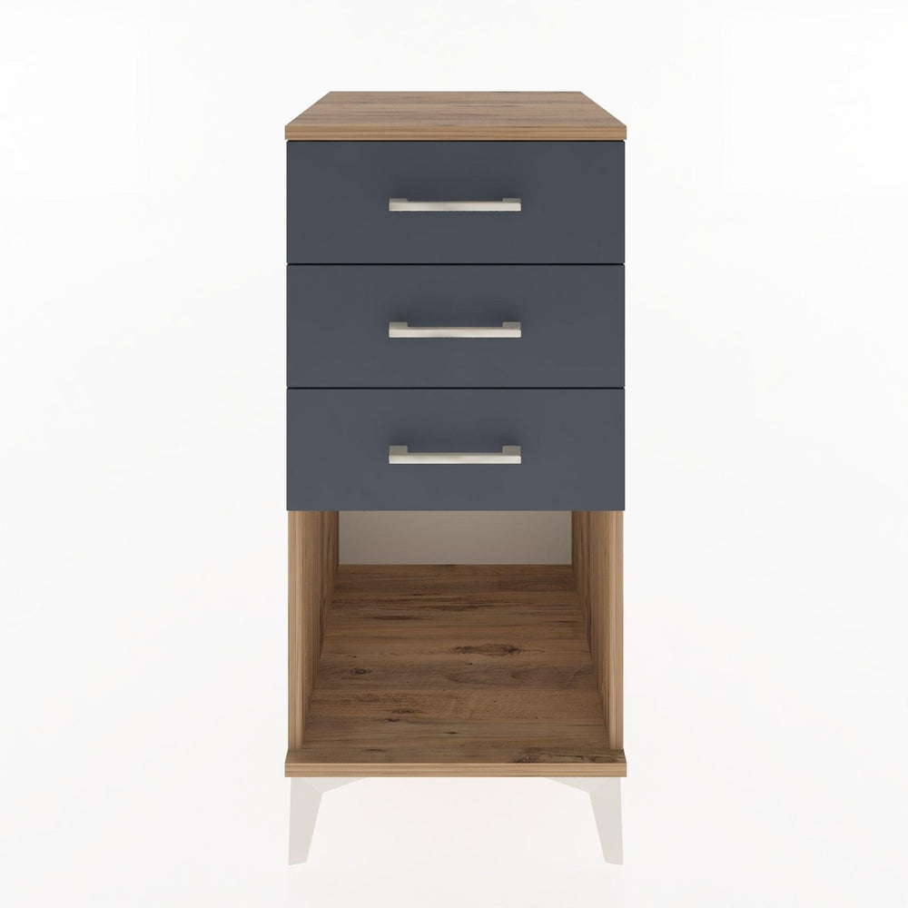 Woodntry Modular Nightstand Pine 44x44x84 cm with Drawers and Shelves CR18-3