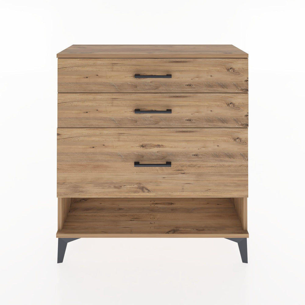 Woodntry Modüler Şifonyer Çam 88x30x84 cm Çekmeceli ve Raflı CR18-3