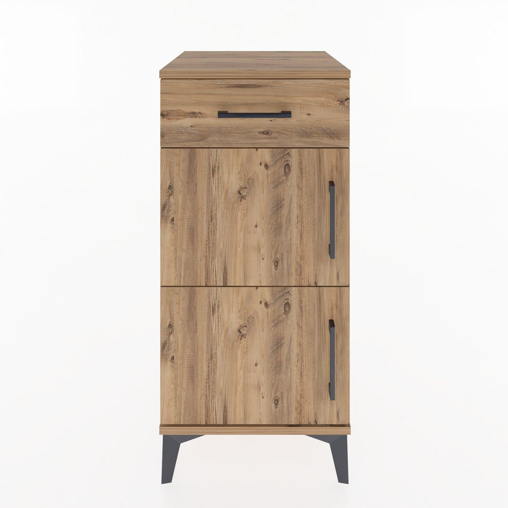 Woodntry Modular Nightstand Pine 44x44x84 cm with Cover and Drawer KC40-3