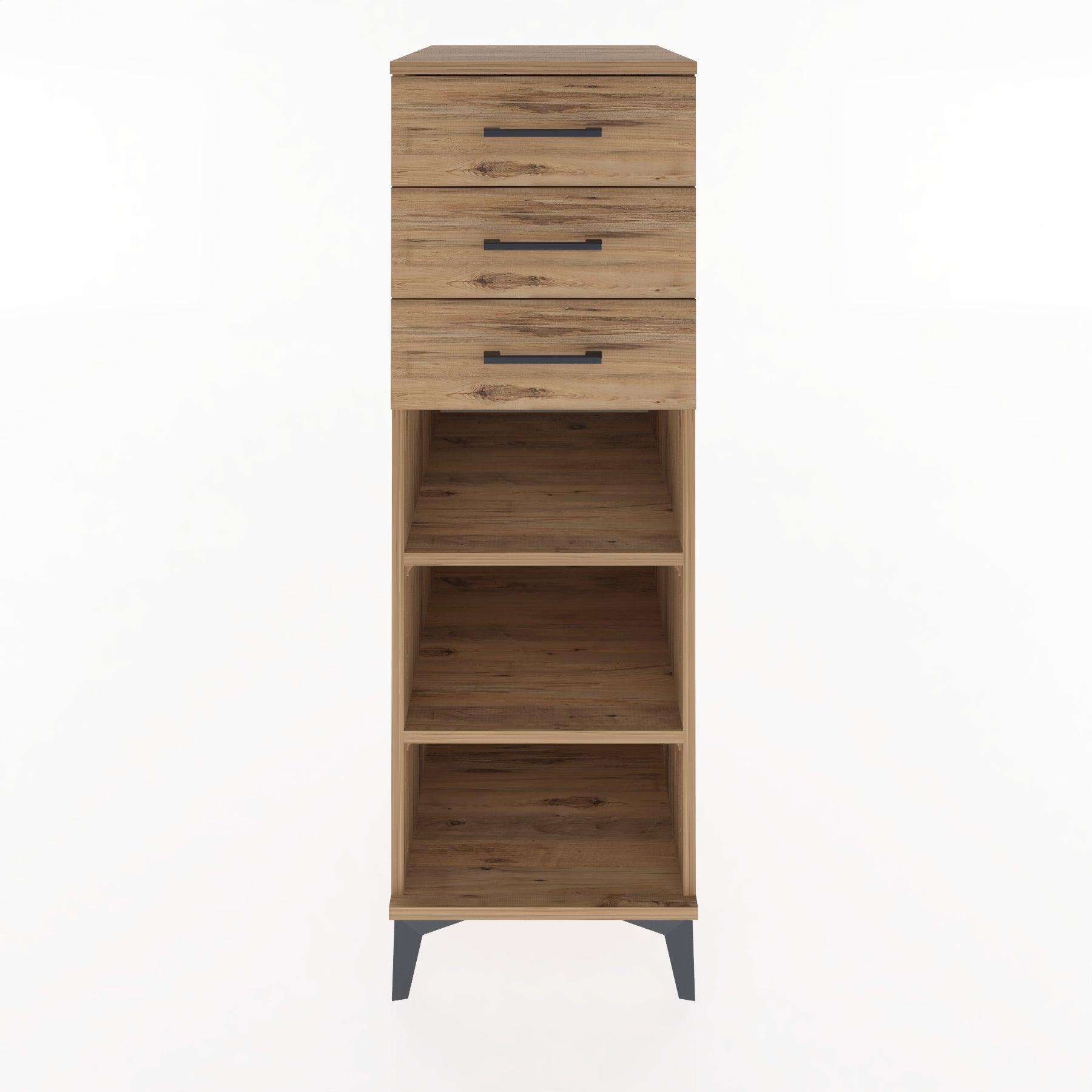 Woodntry Modular Cabinet Pine 44x59x122 cm with Drawers and Shelves CR118-3