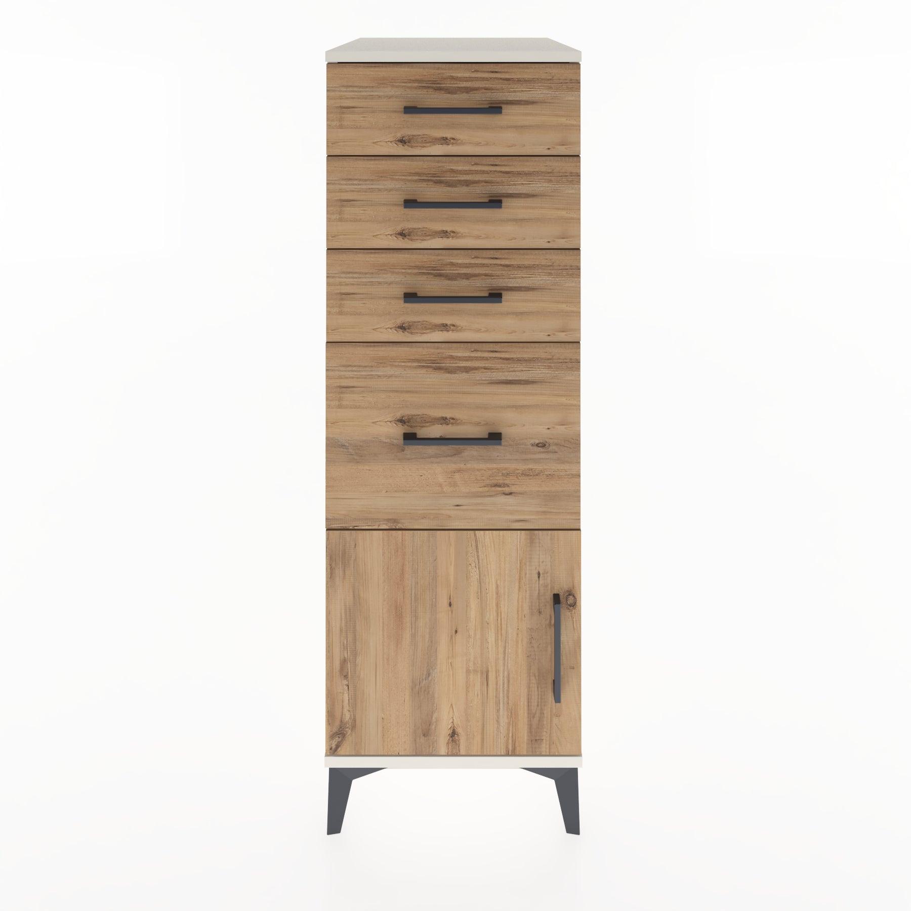 Woodntry Modular Cabinet Moonstone 44x30x122 cm with Doors and Drawers KC19-1
