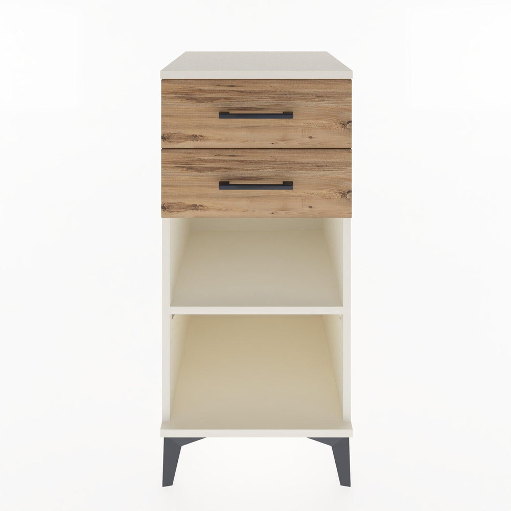 Woodntry Modular Nightstand Moonstone 44x44x84 cm with Drawer and Shelf CR19-1