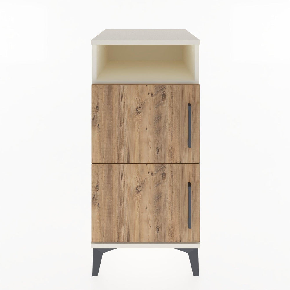 Woodntry Modüler Komodin Aytaşı 44x44x84 cm Kapaklı ve Raflı KR41-1