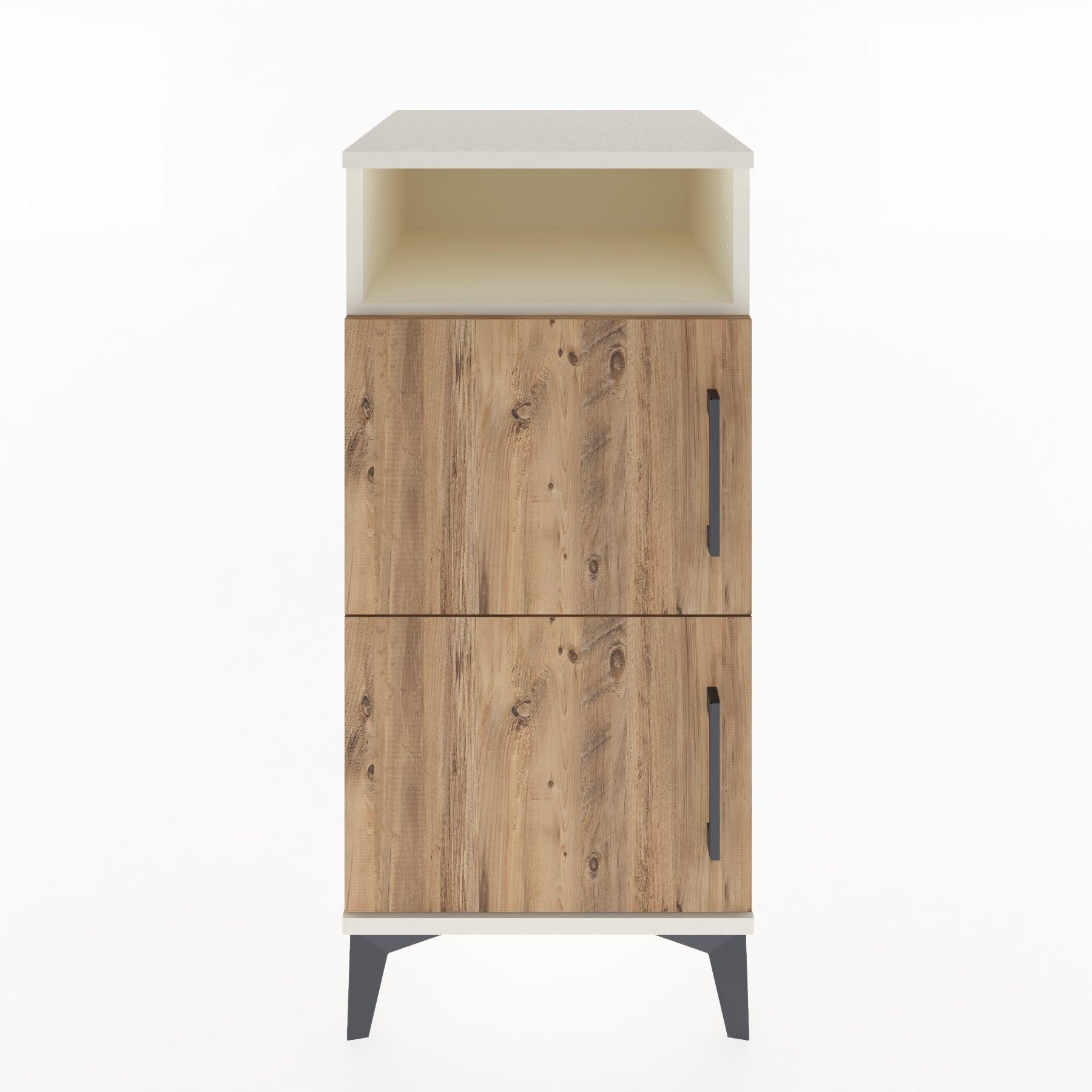 Woodntry Modular Nightstand Moonstone 44x44x84 cm with Cover and Shelf KR41-1