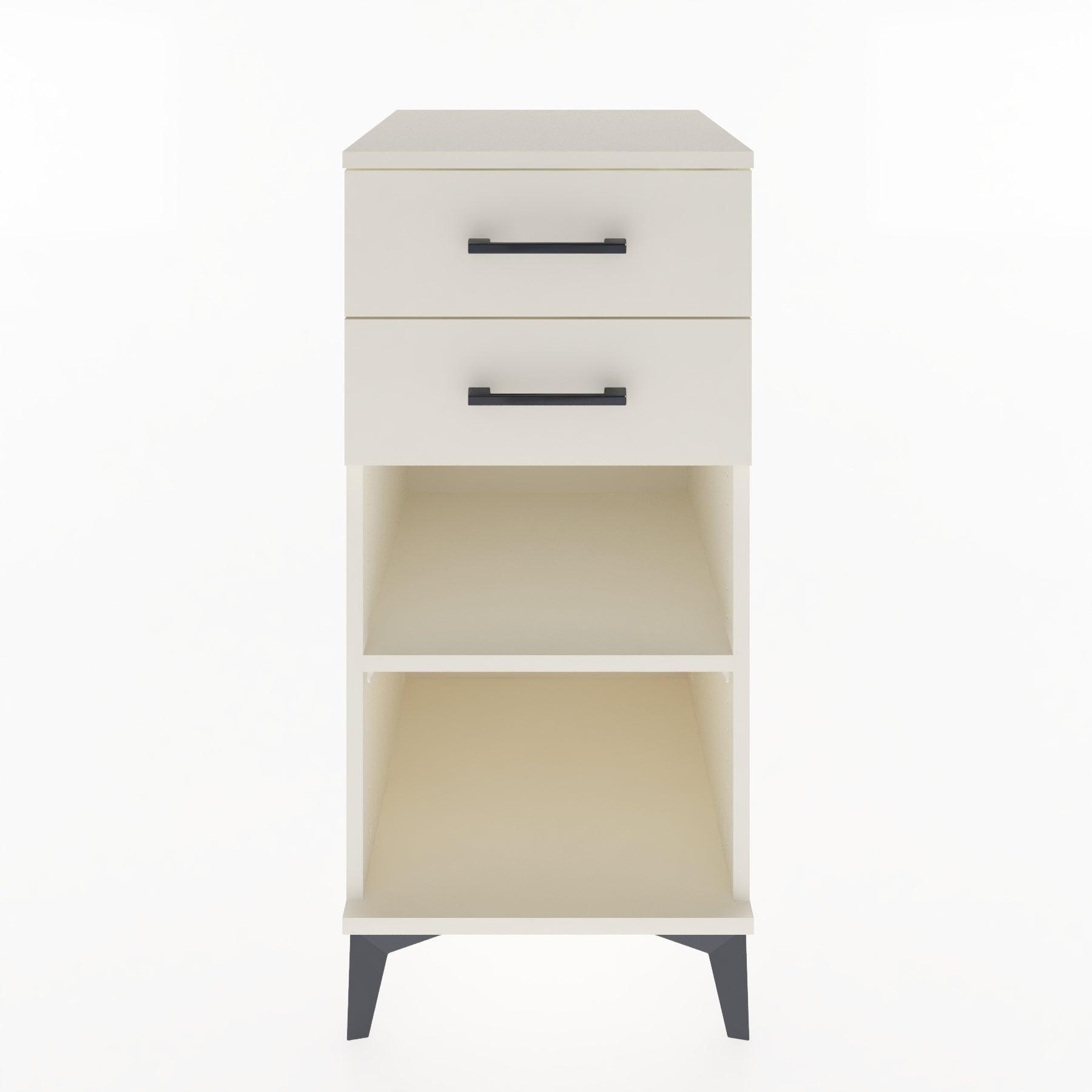 Woodntry Modular Nightstand Moonstone 44x44x84 cm with Drawer and Shelf CR19-1