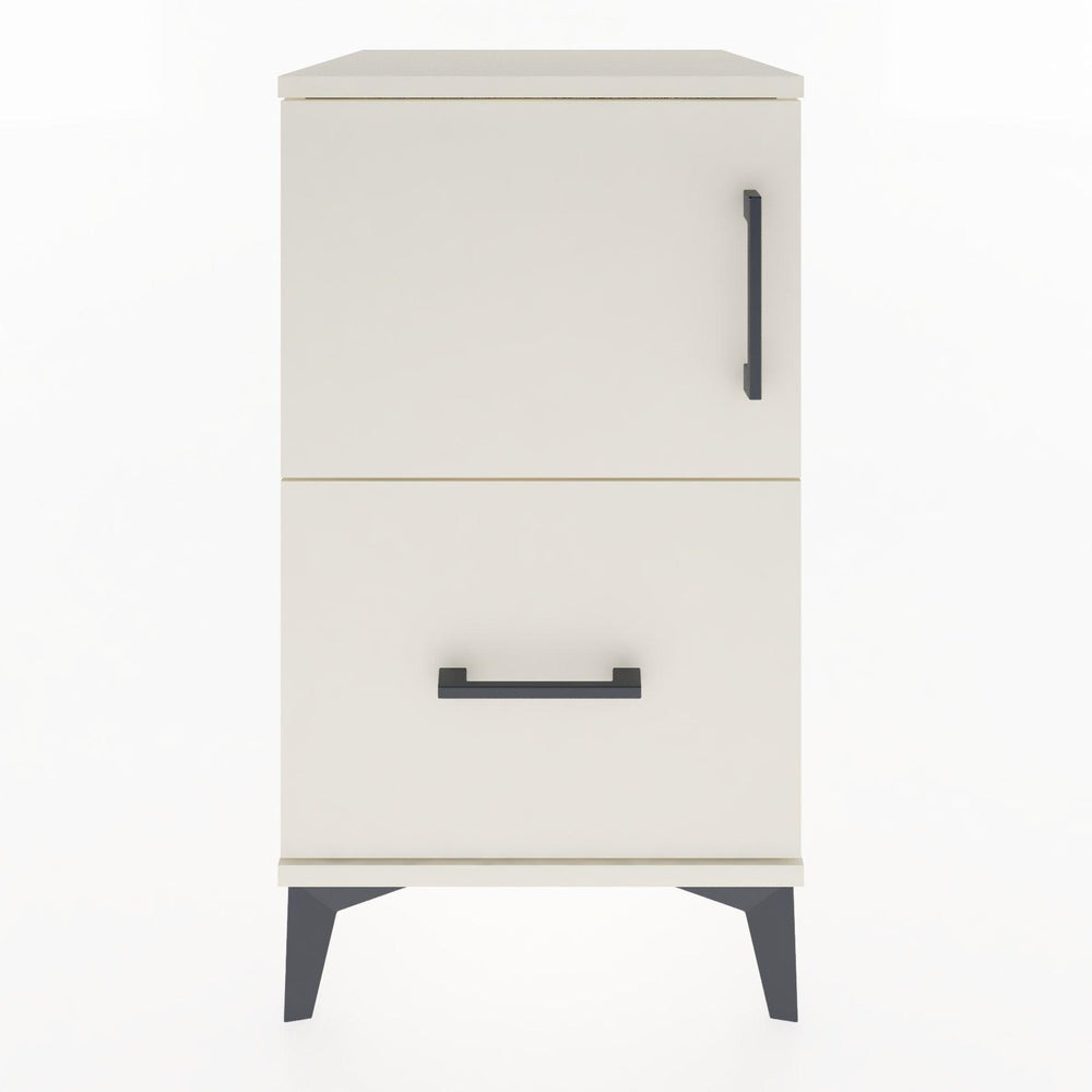 Woodntry Modular Nightstand Moonstone 44x44x68 cm with Cover and Drawer KC19-1