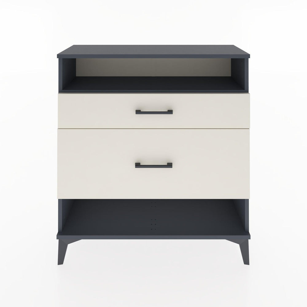 Woodntry Modüler Şifonyer Antrasit 88x30x84 cm Çekmeceli ve Raflı CR19-2