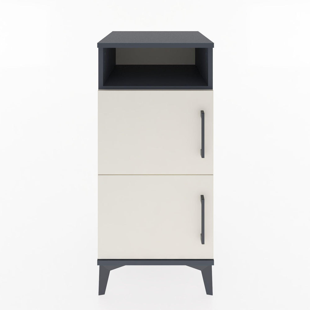 Woodntry Modüler Komodin Antrasit 44x44x84 cm Kapaklı ve Raflı KR41-2