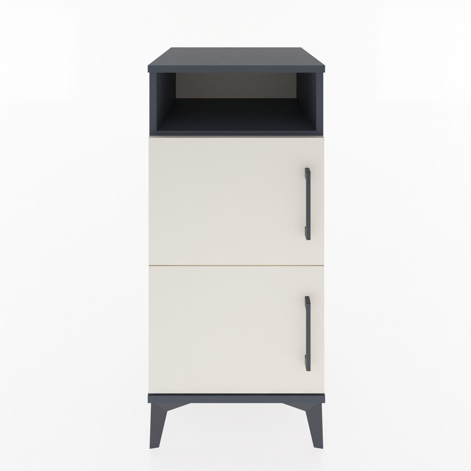 Woodntry Modular Nightstand Anthracite 44x44x84 cm with Cover and Shelf KR41-2