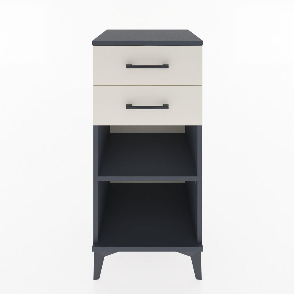 Woodntry Modular Nightstand Anthracite 44x44x84 cm with Drawers and Shelves CR19-2