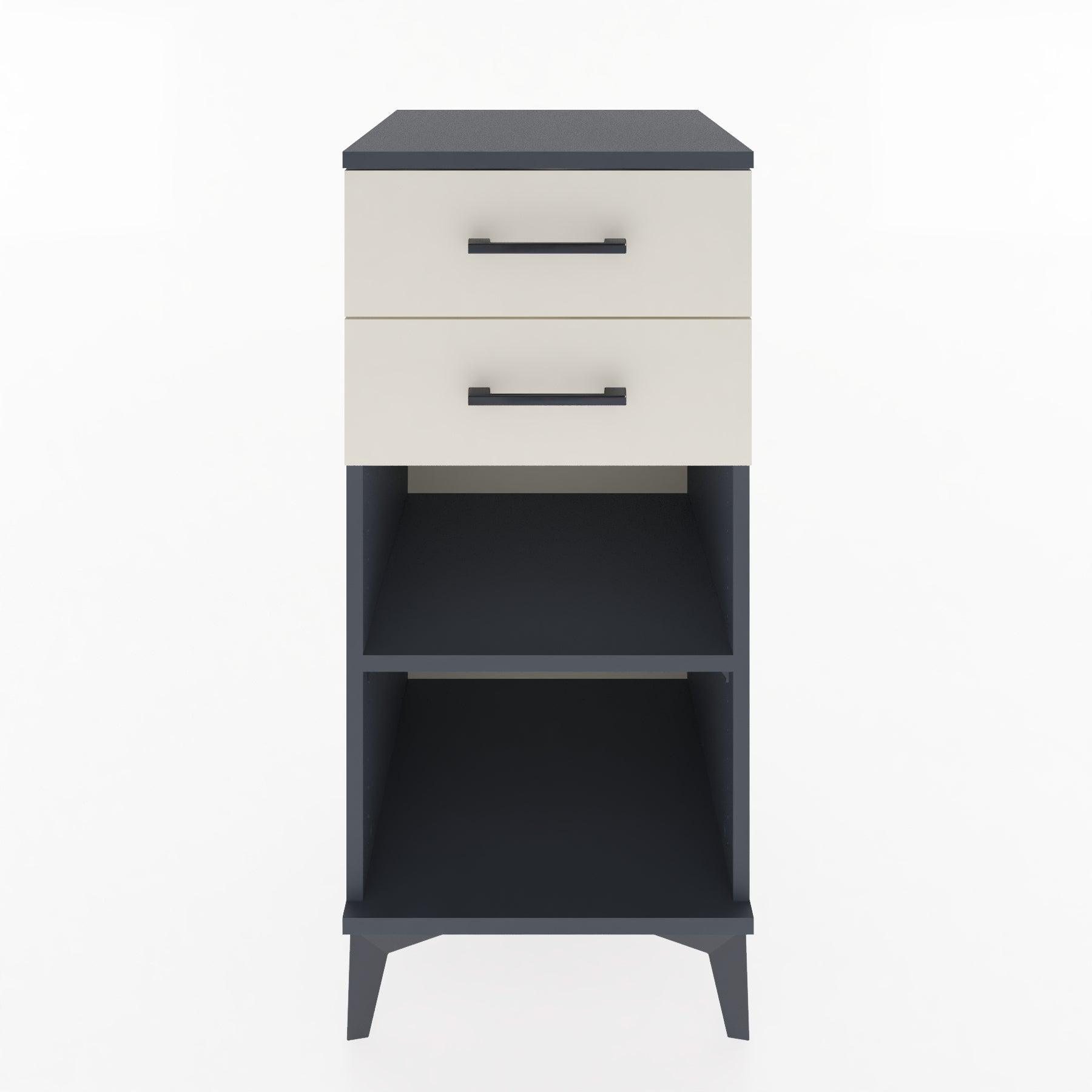 Woodntry Modular Nightstand Anthracite 44x44x84 cm with Drawers and Shelves CR19-2