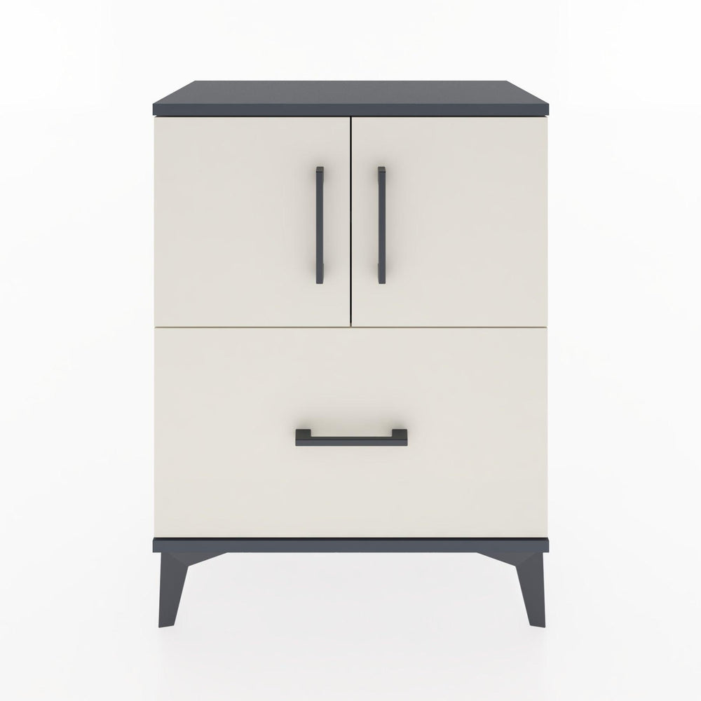 Woodntry Modular Nightstand Anthracite 60x30x68 cm with Cover and Drawer KC19-2