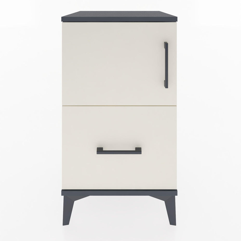 Woodntry Modular Nightstand Anthracite 44x44x68 cm with Cover and Drawer KC19-2