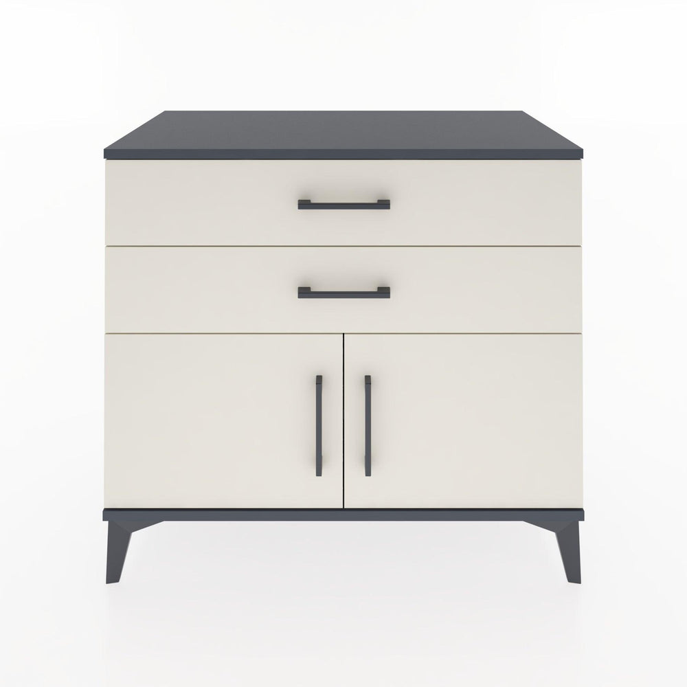 Woodntry Modüler Şifonyer Antrasit 88x44x68 cm Kapaklı ve Çekmeceli KC19-2