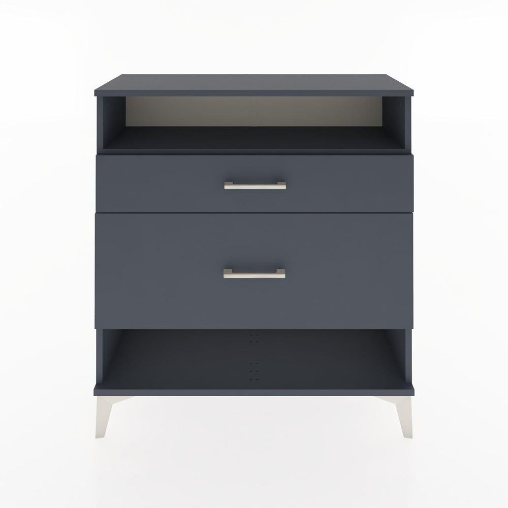 Woodntry Modüler Şifonyer Antrasit 88x30x84 cm Çekmeceli ve Raflı CR19-2