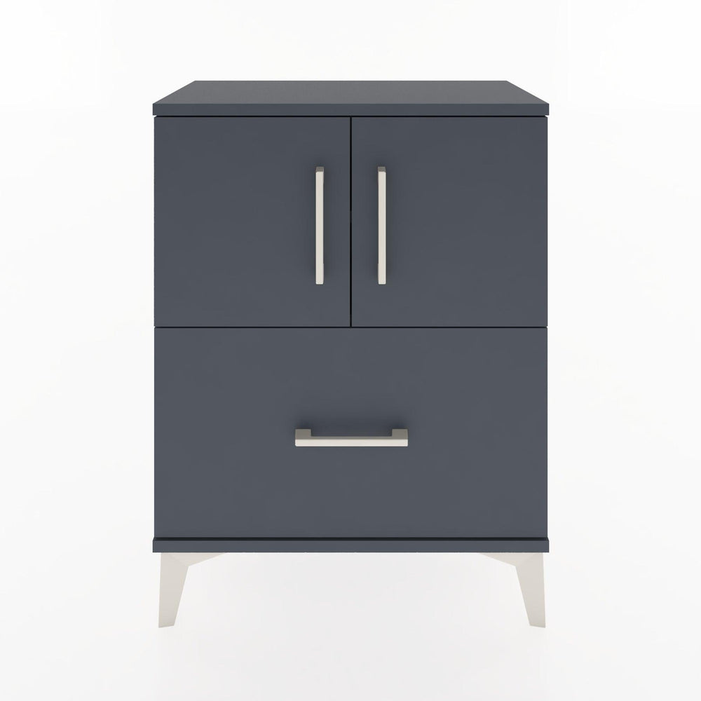 Woodntry Modular Nightstand Anthracite 60x30x68 cm with Cover and Drawer KC19-2