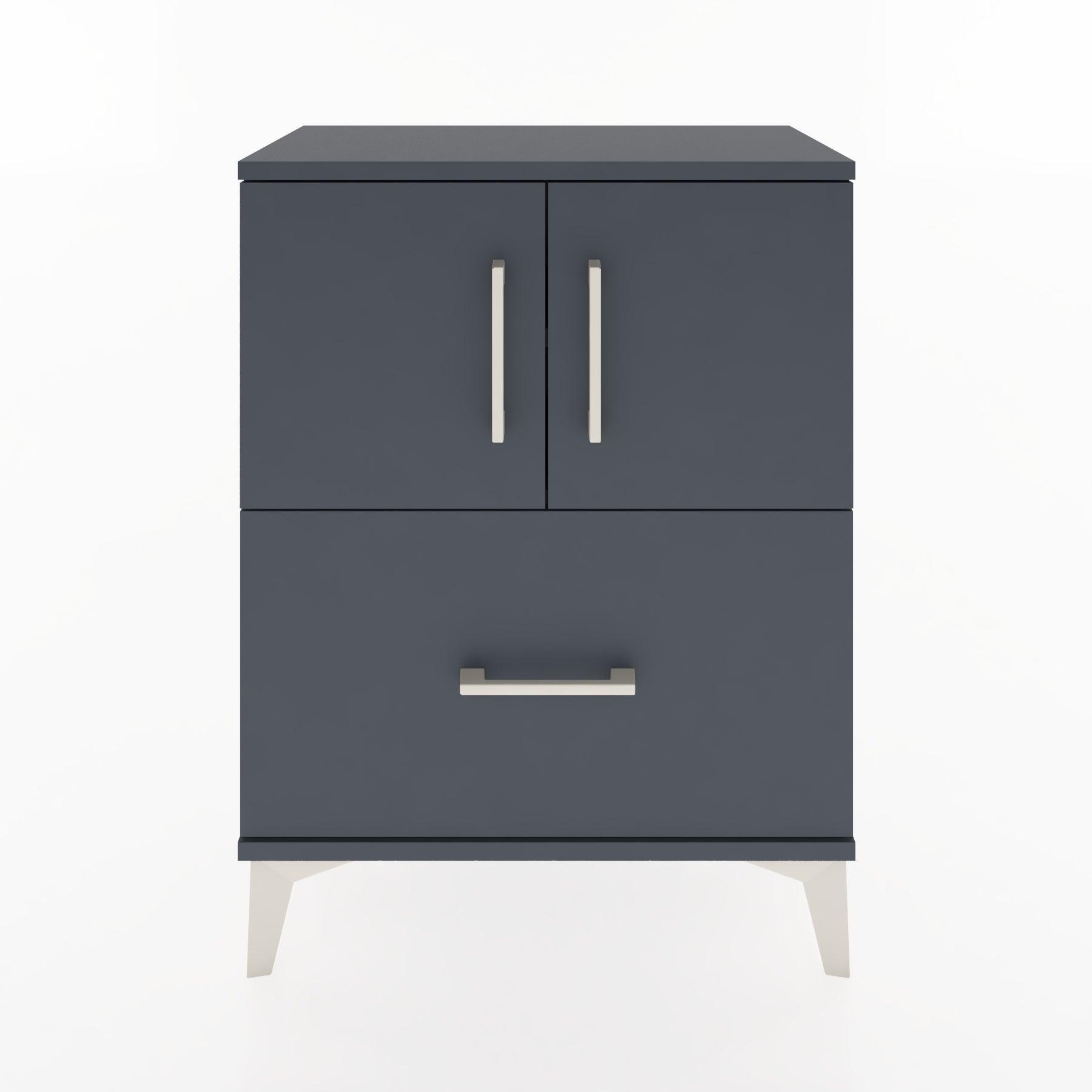 Woodntry Modular Nightstand Anthracite 60x30x68 cm with Cover and Drawer KC19-2