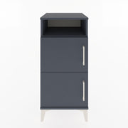 Woodntry Modular Nightstand Anthracite 44x44x84 cm with Cover and Shelf KR41-2