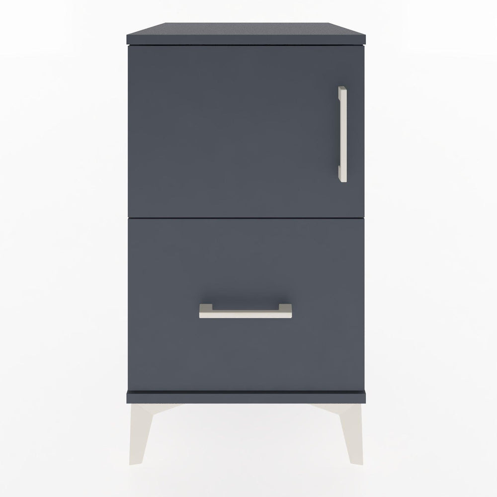 Woodntry Modular Nightstand Anthracite 44x44x68 cm with Cover and Drawer KC19-2