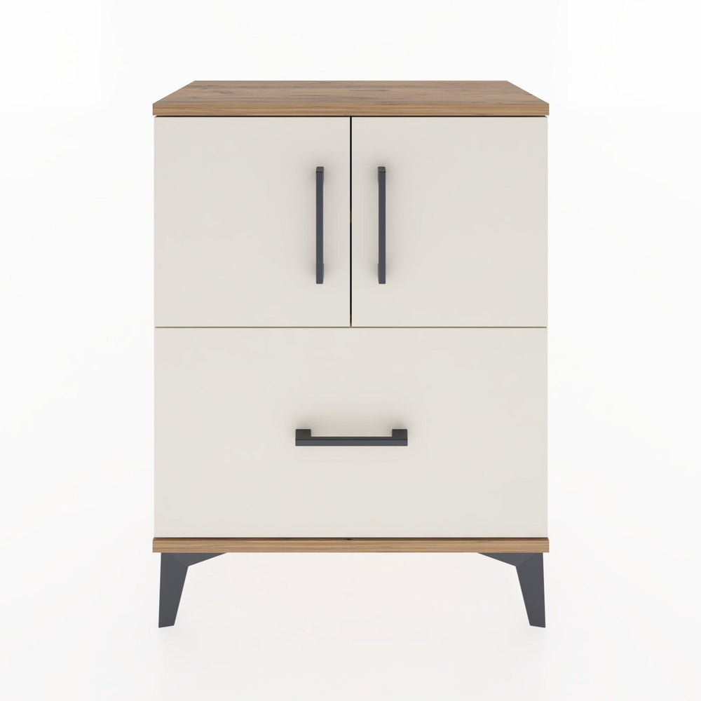 Woodntry Modüler Komodin Çam 60x30x68 cm Kapaklı ve Çekmeceli KC19-3