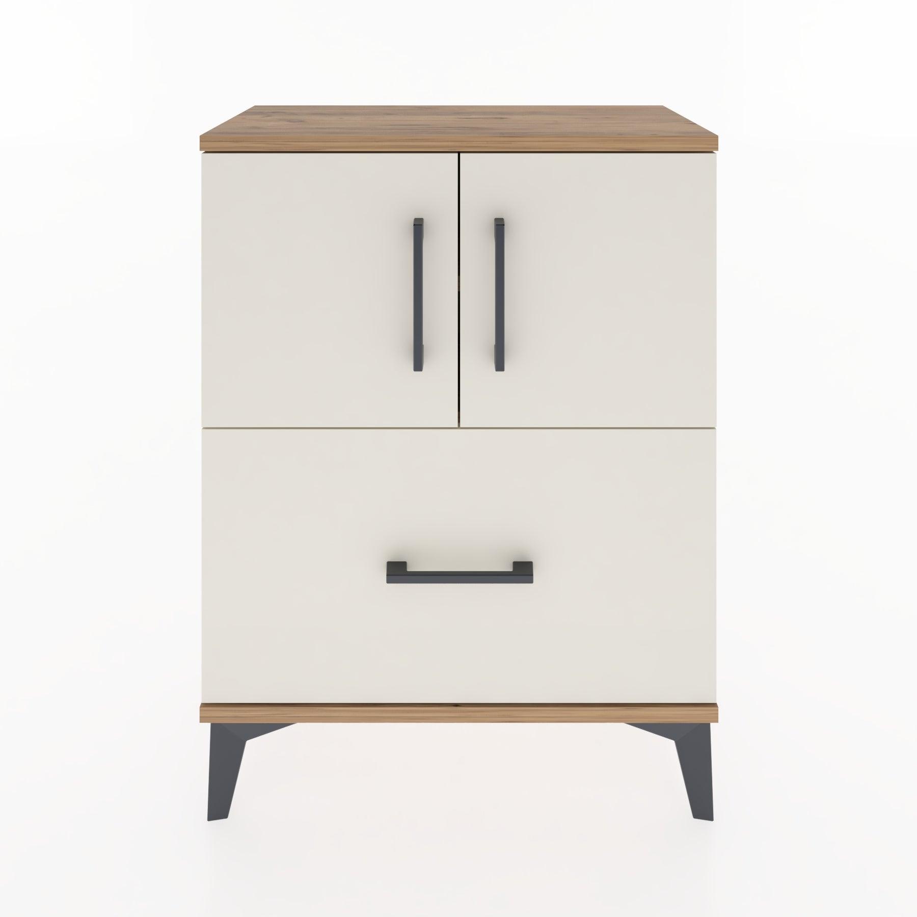 Woodntry Modular Nightstand Pine 60x30x68 cm with Cover and Drawer KC19-3