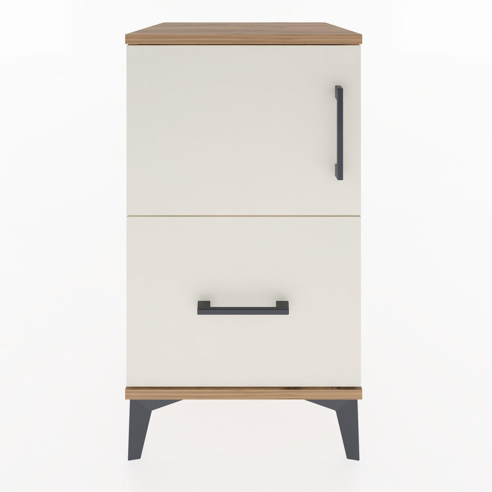 Woodntry Modular Nightstand Pine 44x44x68 cm with Cover and Drawer KC19-3