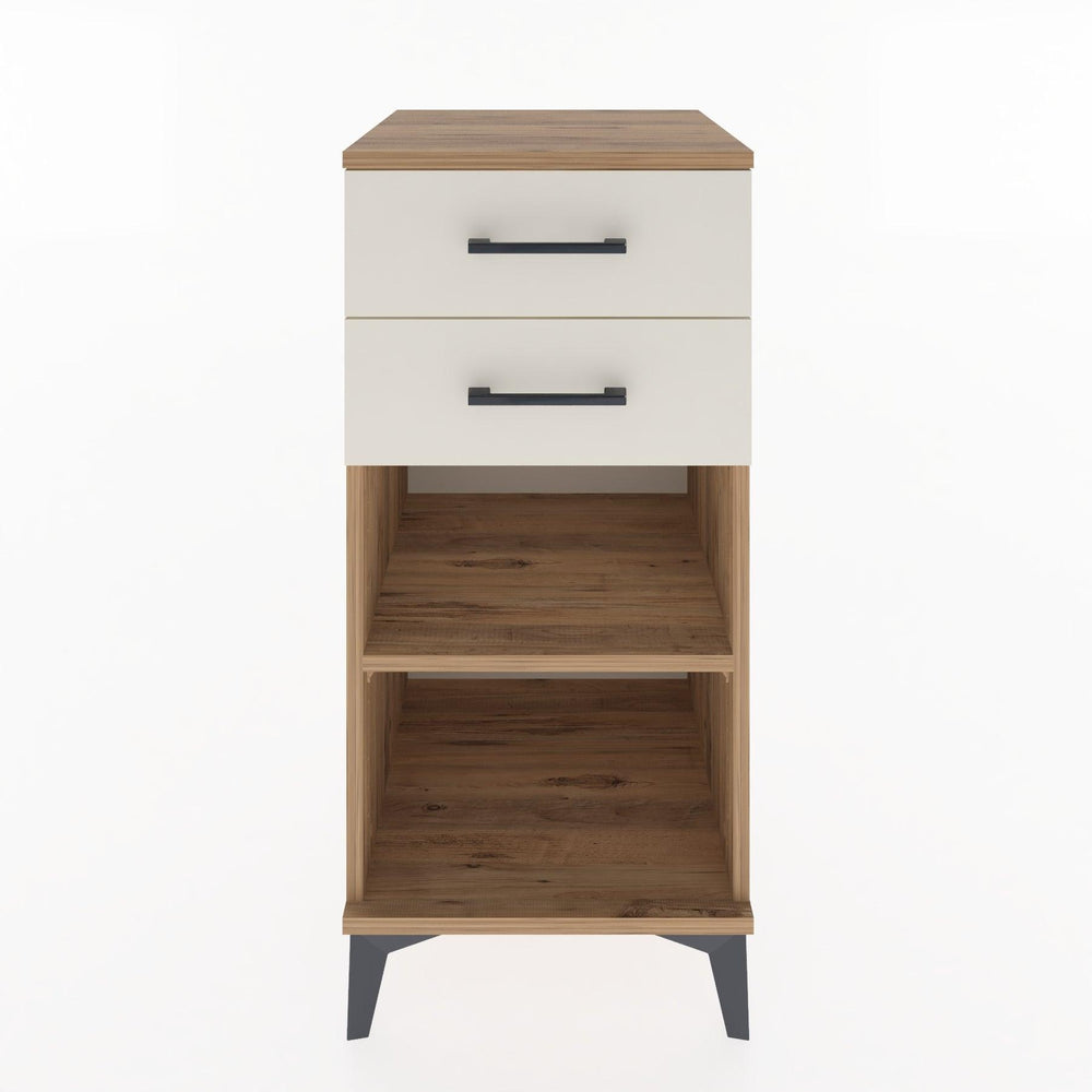 Woodntry Modular Nightstand Pine 44x44x84 cm with Drawers and Shelves CR19-3