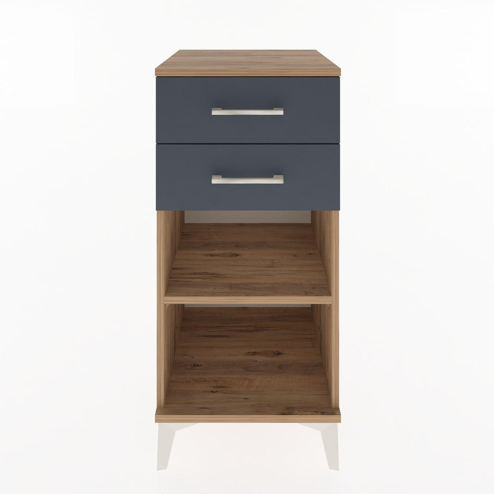 Woodntry Modular Nightstand Pine 44x44x84 cm with Drawers and Shelves CR19-3