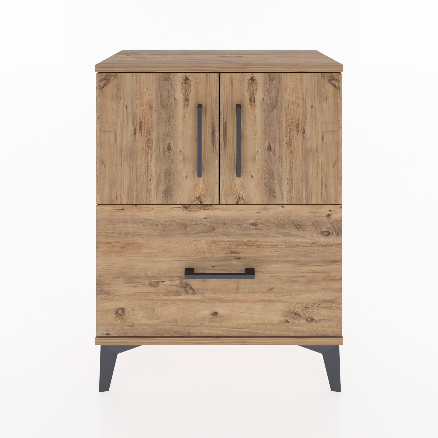 Woodntry Modular Nightstand Pine 60x30x68 cm with Cover and Drawer KC19-3