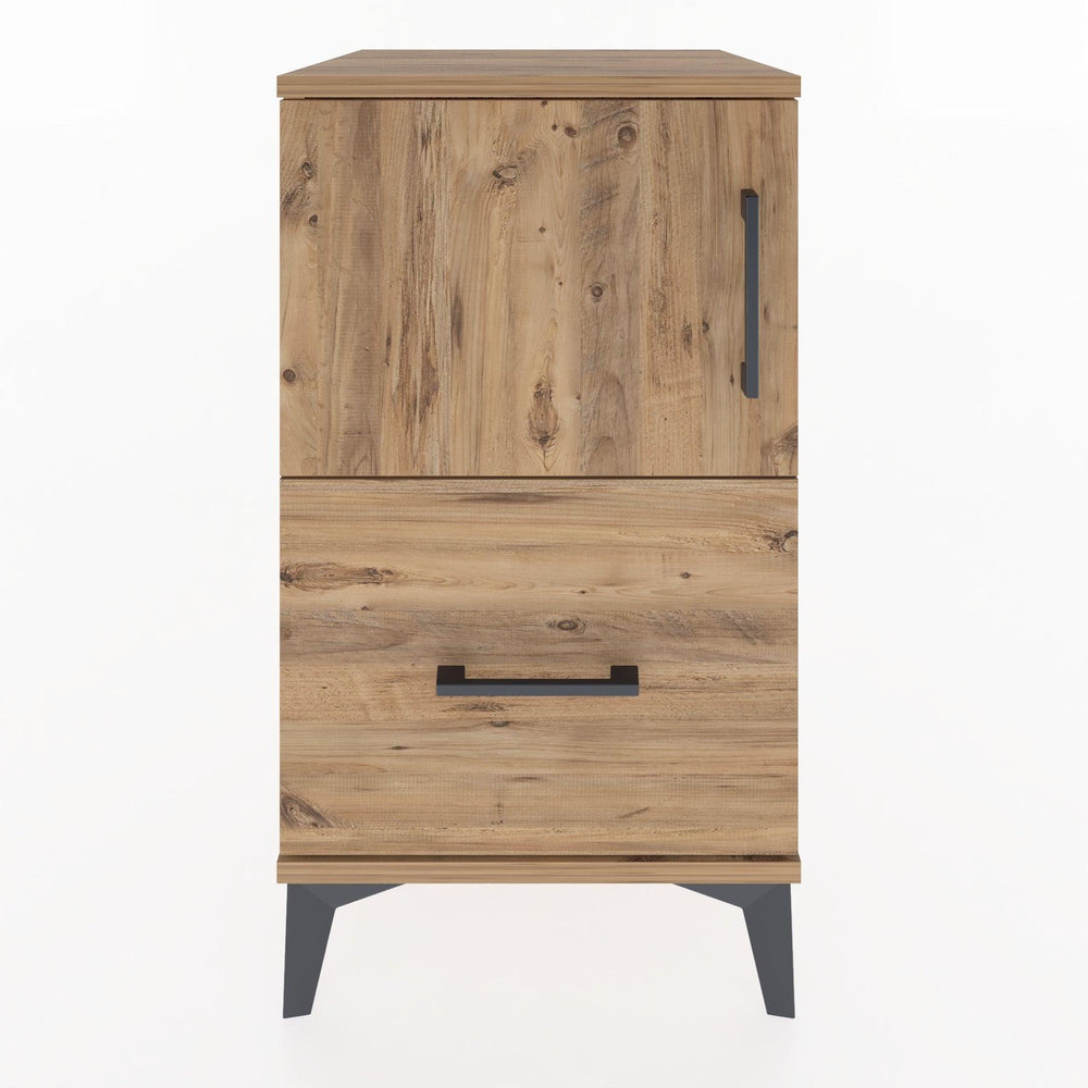 Woodntry Modular Nightstand Pine 44x44x68 cm with Cover and Drawer KC19-3