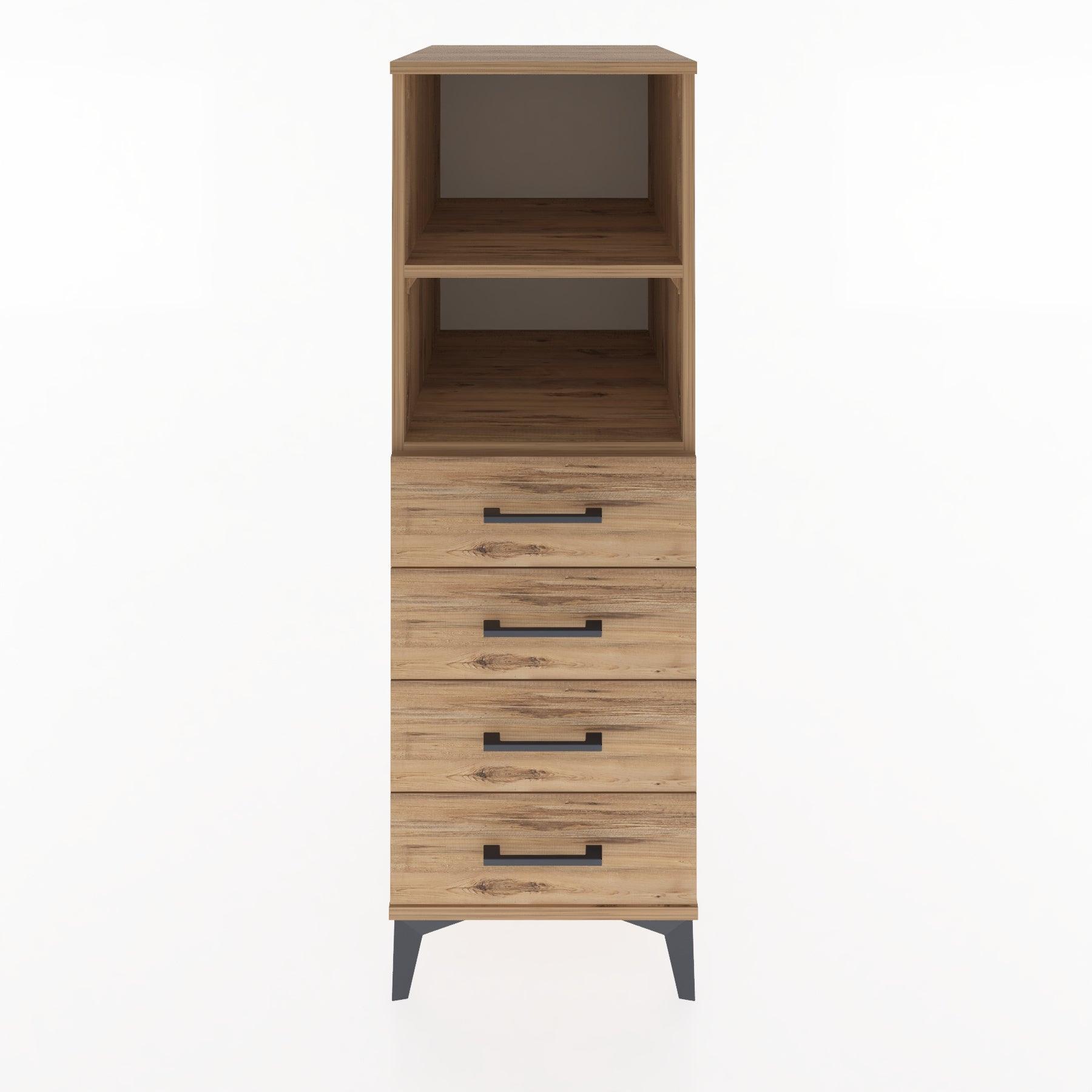 Woodntry Modüler Dolap Çam 44x30x122 cm Çekmeceli ve Raflı CR119-3