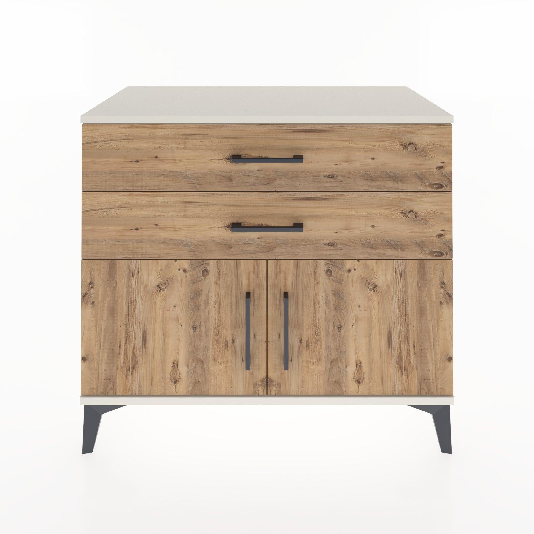Woodntry Modüler Şifonyer Aytaşı 88x44x68 cm Kapaklı ve Çekmeceli KC20-1