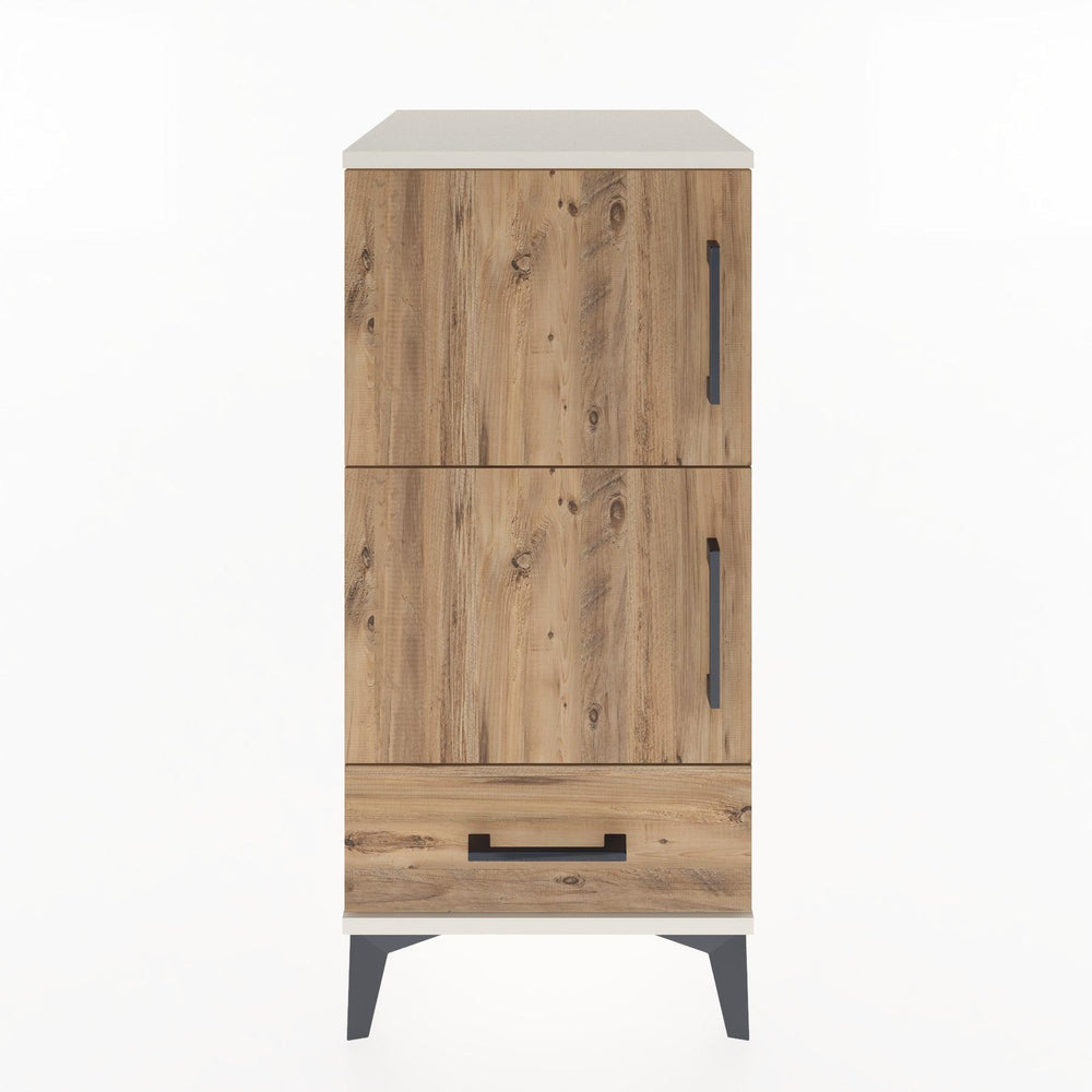 Woodntry Modular Nightstand Moonstone 44x44x84 cm with Cover and Drawer KC42-1