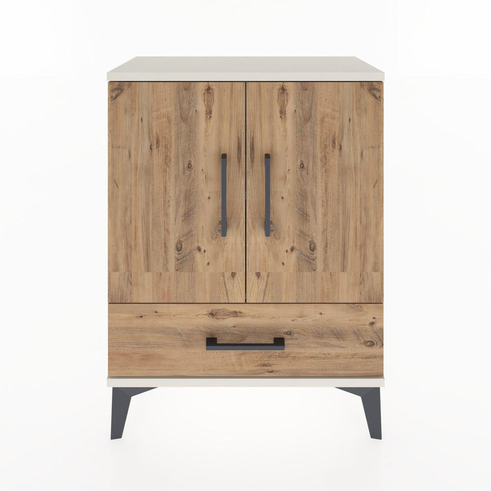 Woodntry Modüler Komodin Aytaşı 60x30x68 cm Kapaklı ve Çekmeceli KC20-1