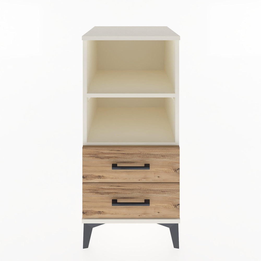 Woodntry Modüler Komodin Aytaşı 44x44x84 cm Çekmeceli ve Raflı CR20-1