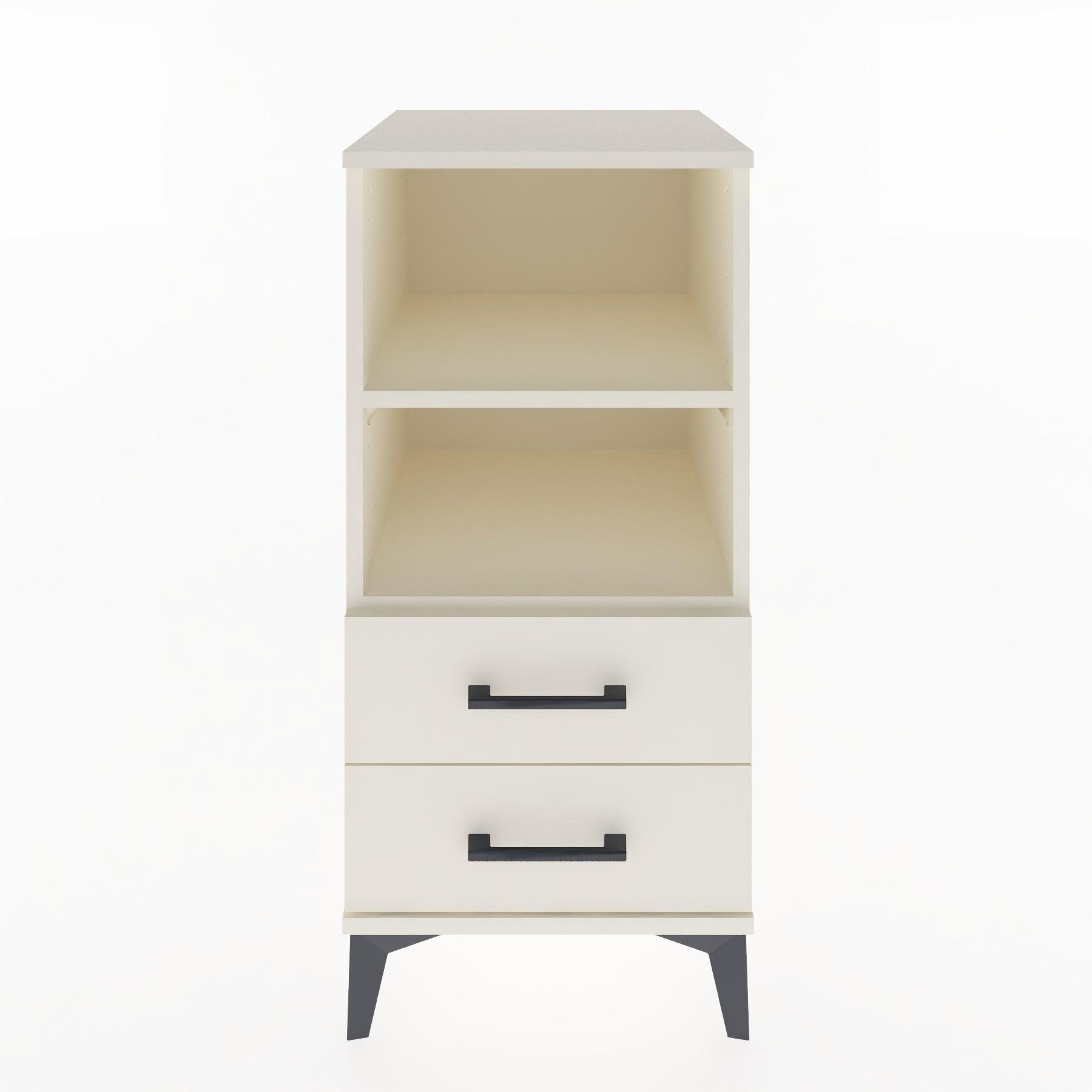 Woodntry Modular Nightstand Moonstone 44x44x84 cm with Drawer and Shelf CR20-1