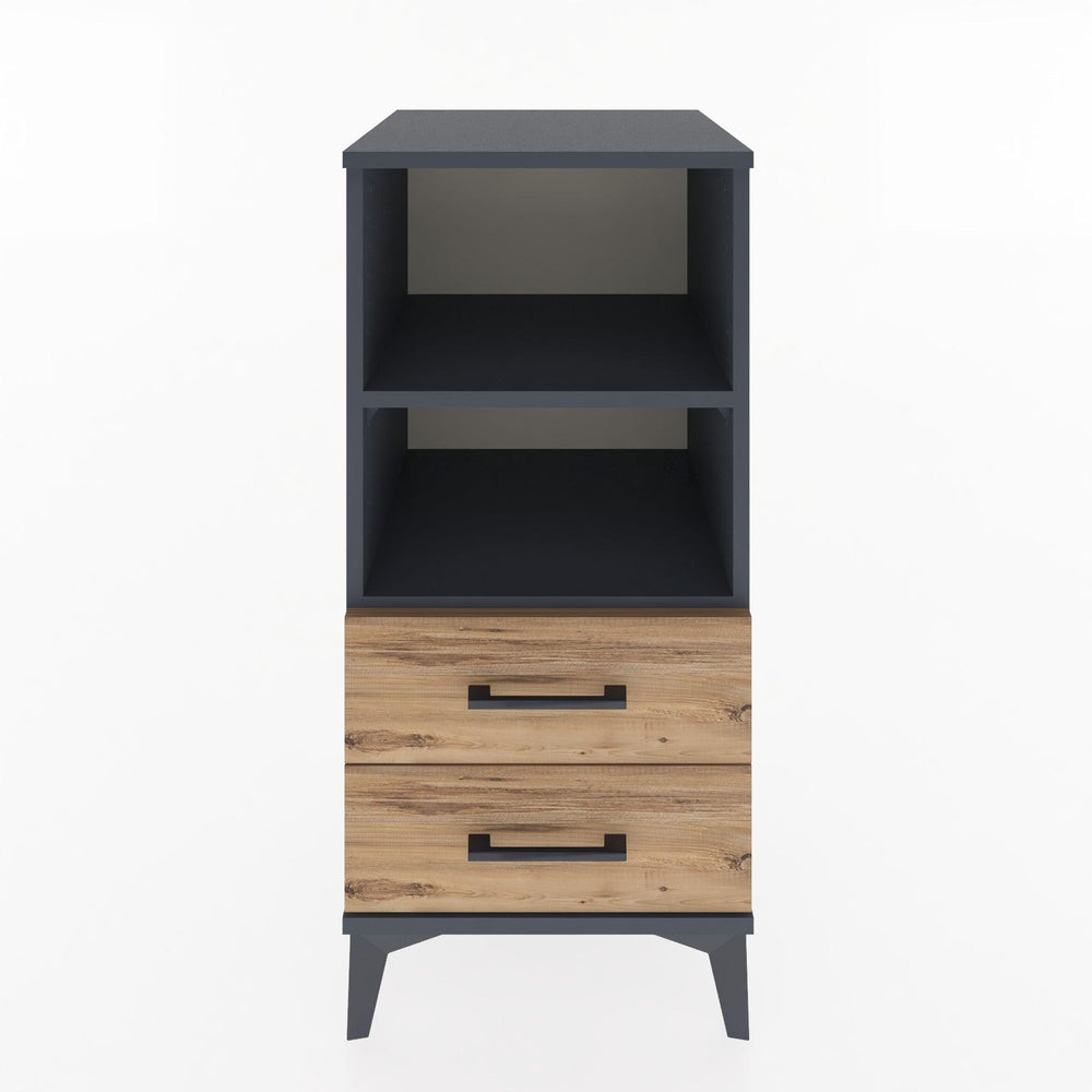 Woodntry Modular Nightstand Anthracite 44x44x84 cm with Drawers and Shelves CR20-2