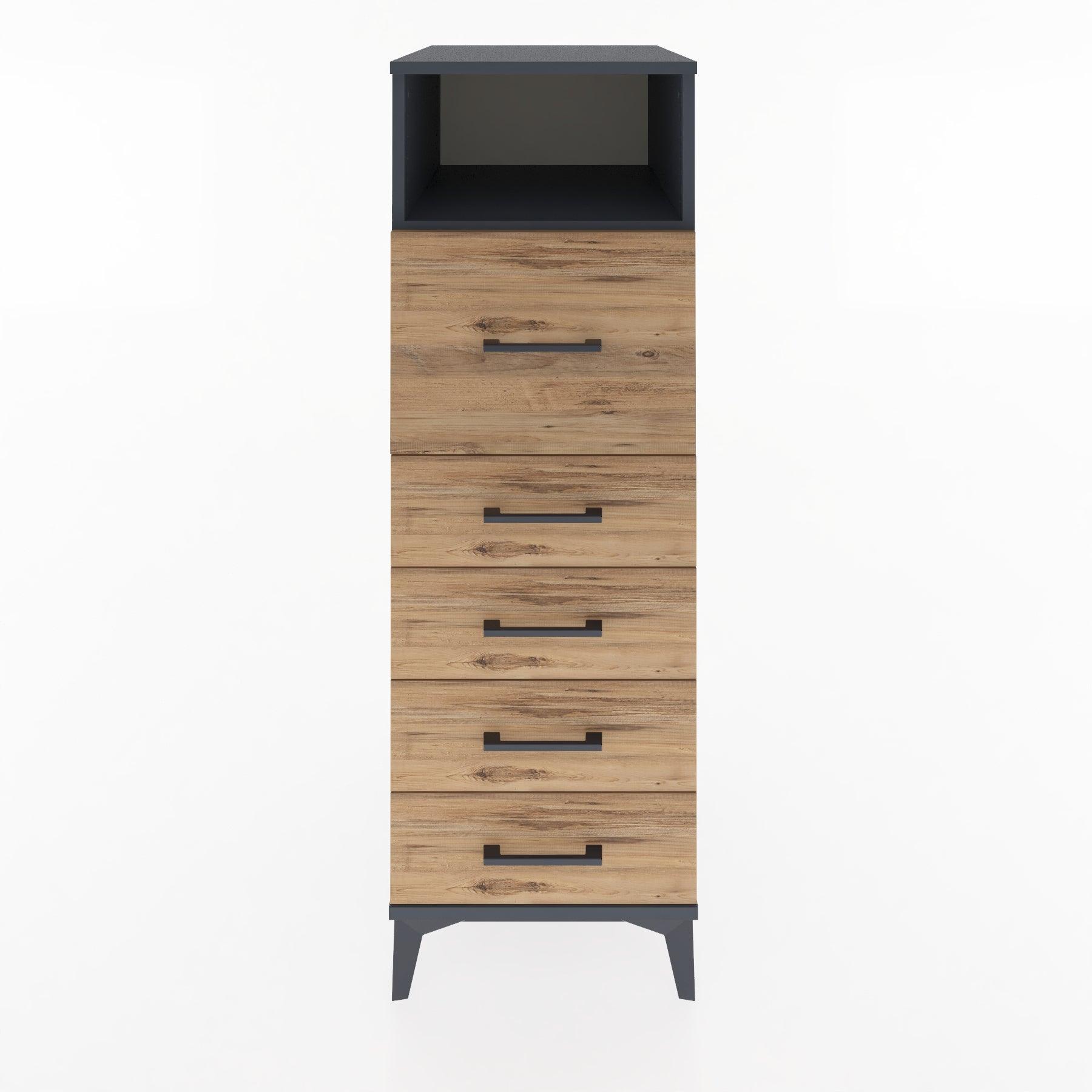 Woodntry Modular Cabinet Anthracite 44x30x122 cm with Drawers and Shelves CR20-2
