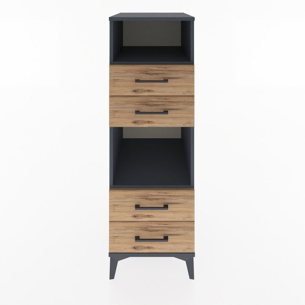 Woodntry Modular Cabinet Anthracite 44x30x122 cm with Drawers and Shelves CR120-2