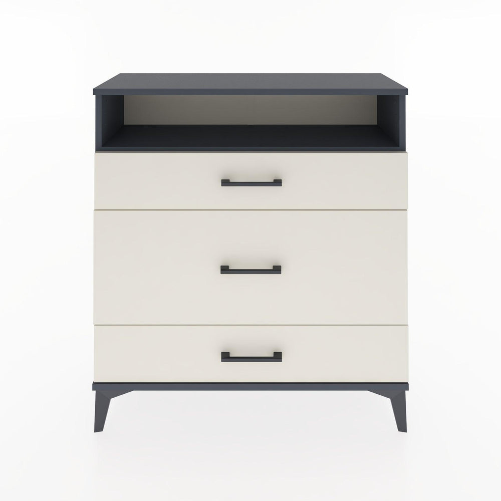 Woodntry Modüler Şifonyer Antrasit 88x30x84 cm Çekmeceli ve Raflı CR20-2