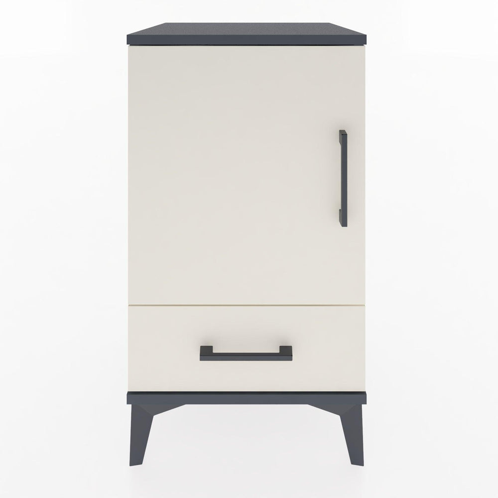 Woodntry Modüler Komodin Antrasit 44x44x68 cm Kapaklı ve Çekmeceli KC20-2