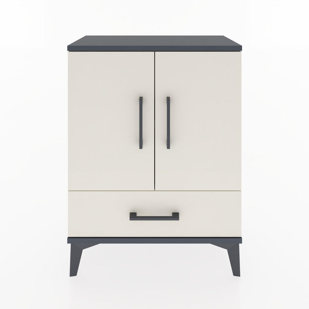 Woodntry Modüler Komodin Antrasit 60x30x68 cm Kapaklı ve Çekmeceli KC20-2