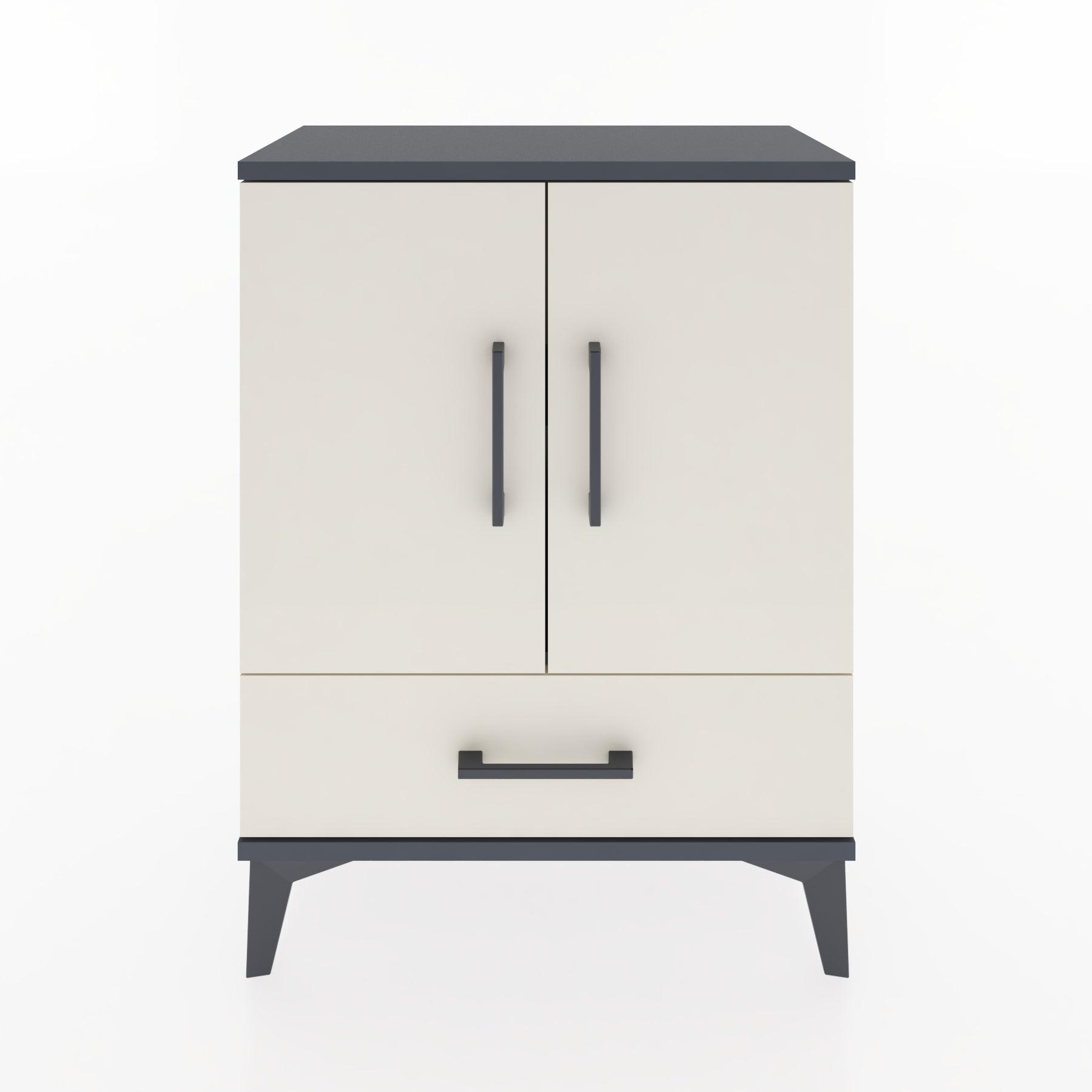 Woodntry Modular Nightstand Anthracite 60x30x68 cm with Cover and Drawer KC20-2