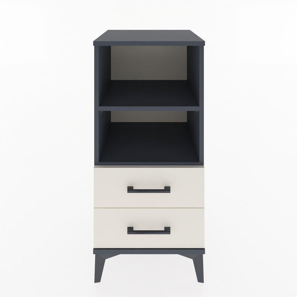 Woodntry Modular Nightstand Anthracite 44x44x84 cm with Drawers and Shelves CR20-2