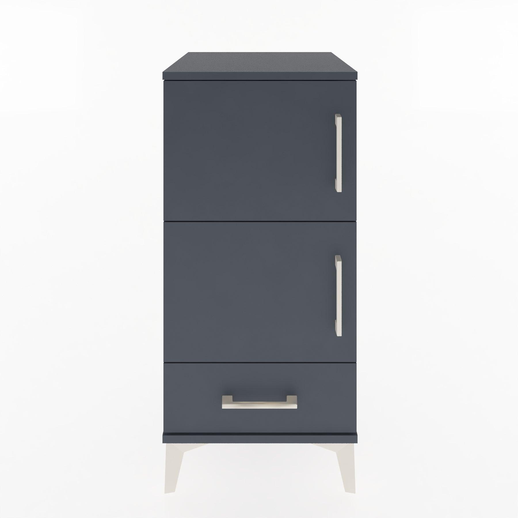 Woodntry Modular Nightstand Anthracite 44x44x84 cm with Cover and Drawer KC42-2